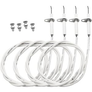 4-Pack Grill Igniter Wire & Ceramic Electrode Kit Fit for Jenn Air, BBQ Grillware, Vermont Casting and Others Gas Grill Igniter Ignition Electrode Gas Burner