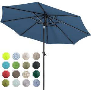 Tempera Patio Market Outdoor Table Umbrella with Auto Tilt and Crank, Large Sun Umbrella with Sturdy Pole & Fade Resistant Canopy, Easy to Set