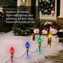 Jumbo Christmas Pathway Lights Outdoor, 7FT 4Pcs Multicolor LED Connectable Plug in Walkway Lights for Driveway, Yard, Fence Decor, Green Wire, Waterproof & UL Listed