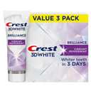 Crest 3D White Teeth Whitening Toothpaste for Adults, 4.6oz, 3 Pack, Stain Remover, Cavity Protection Fluoride Toothpaste, Strengthens Enamel, Faster Whitening, Brightens Teeth, Travel Size
