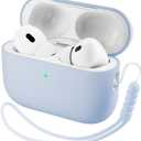 ORNARTO Compatible with AirPods Pro 3 Case 2025, Full Protective Hybrid Silicone for AirPods Pro 3rd Generation Case, Front LED Visible Skin Cover-Baby Blue