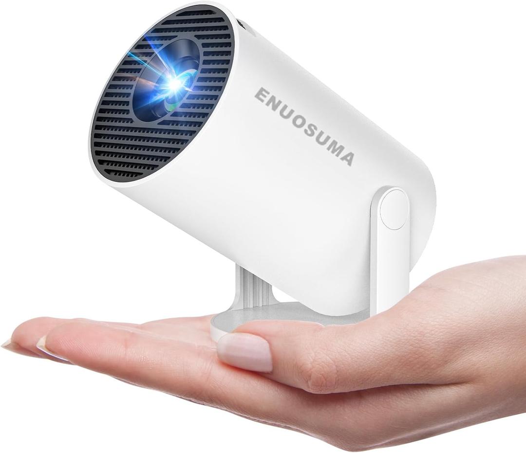 ENUOSUMA Super Mini Projector with WIFI 6 and Bluetooth, 4K 1080P Support Portable Projector, Built-in App, Android 11, 200 ANSI, Auto Keystone Correction, Video Projector for Laptop/PC/Smartphone(S)