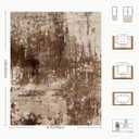 8x10 Rugs for Living Room - Modern Abstract Washable Rug, Ultra Soft Non Slip Low Pile Large Rugs, Floor Carpet for Bedroom Dining Room Office Laundry Nursery Home(A-Brown)