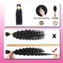 Human Braiding Hair for Boho Braids 100g Curly Boho Hair for Braiding Deep Wave Bulk Bohemian 100% Human Hair for Micro Braiding Wet and Wavy No Weft 2 Bundles Natural Color 22 Inch (1B#)
