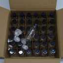 36 Pack, 2 oz Small Clear Glass Bottles w/Lid & 6 Stainless Steel Funnels - 60ml Boston Sample Bottles - Mini Travel Essential or Decorative Bottles for Potion, Juice, Wellness, Ginger Shots, Whiskey