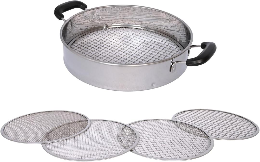 Multi-Purpose Soil Sifter with Handle | Includes 4 Changeable Screens | Ideal for Soil, Rock, Compost, and Debris Sifting
