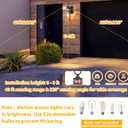 Motion Sensor Outdoor Wall Lights Waterproof,Dusk to Dawn Outdoor Lighting,Outdoor Lights for House with Seeded Glass,Matte Black & Wood Grain Finish,2 Pack