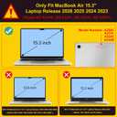 Mektron Case for 2026 MacBook Air 15 INCH M5 A3448 Compatible with M4 A3241 /M3 A3114 /M2 A2941 Printed Plastic Hard Shell Cover with 15.3" Liquid Retina Display Touch ID- Cherry with Bows