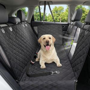 Dog Car Seat Cover, 600D Heavy Dute Durable Car Seat Cover for Dogs Pets, 100% Waterproof Scratch Proof Nonslip Dog Hammock for Cars, Seat Covers Protector with Seatbelt for Pet Sedan SUV Trucks (Standard (53.9*57.9 ), Black)