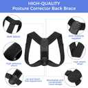 Posture Corrector for Women and Men, Back Brace Adjustable Upper Posture Support, Back Support, Comfortable Back Straightener Support for Clavicle Support, and Providing Pain Relief from Neck (Large) (Black)