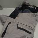 GEMYSE Mens Insulated Skiing Bibs Waterproof Snow Pants Winter Snowboarding Overalls (Medium, Medium Grey and Black)