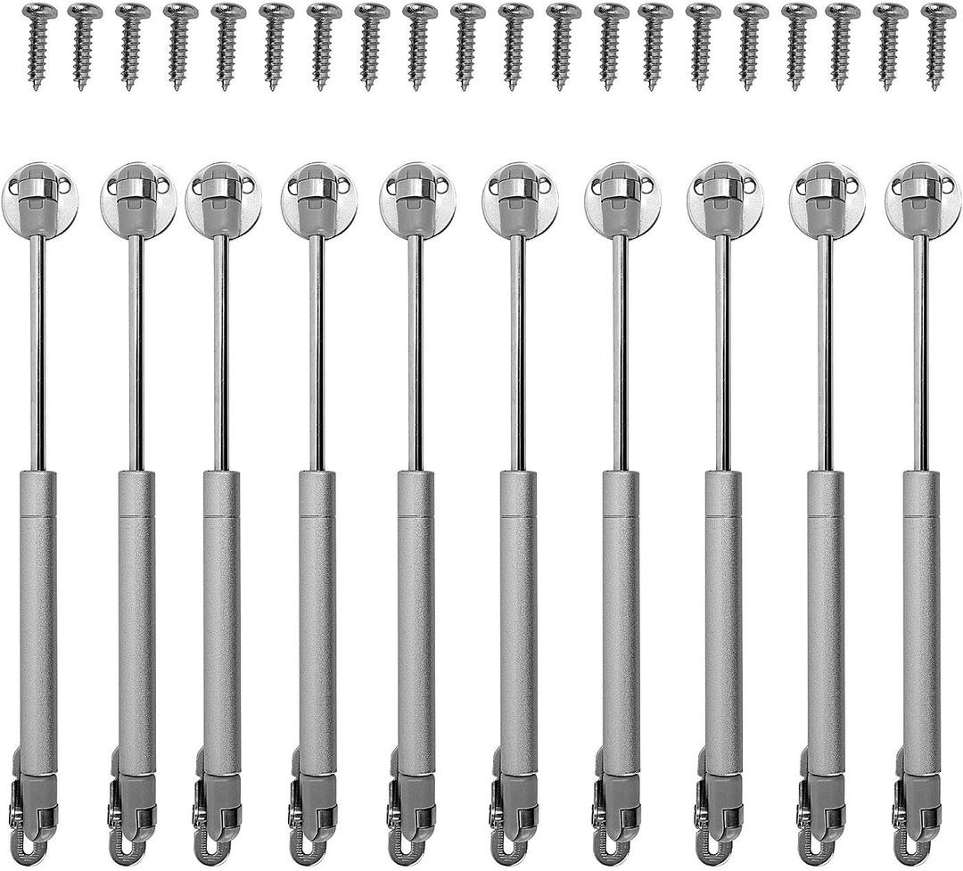 KEILEOHO 10 PCS 100N /22.5lb Soft Close Cabinet Hinges, Gas Strut Lift Support Cabinet Hinges, Hydraulic Gas Lift Spring Stay, Cabinet Door Strut, Cabinet Door Lift