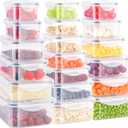 36 Piece Airtight Food Storage Containers,BPA-Free Plastic Jars with Lids, Stackable & Leakproof for Kitchen Pantry Fridg, Perfect for Snacks Cereal Flour Meal Prep (6 Size, 36 pcs)