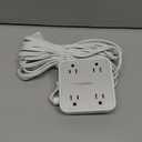 Flat Plug Long Extension Cord 25 Ft, TESSAN Power Strip Surge Protector with 8 Outlets 3 USB Ports (1 USB C), 900J Protection Desktop Charging Station for Home, Office, Dorm Room Essentials (Grey)