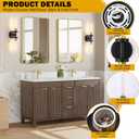 Baocuz 2-Light Bathroom Lighting Fixtures Over Mirror, Black and Gold Vanity Lights for Bathroom, Modern Sconces Wall Lighting with Clear Glass for Bathroom, Bedroom, Living Room (1-Pack)