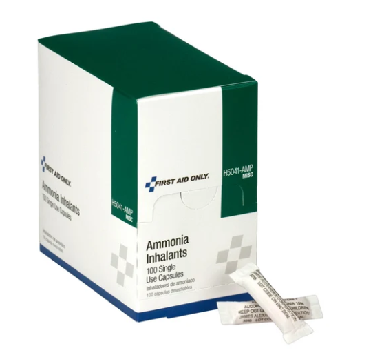Ammonia Inhalants, 100 Per Box, BBD 06/30/2030