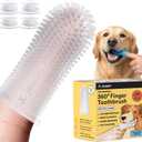 Jasper Dog Toothbrush, 360 Dog Tooth Brushing Kit, Finger Toothbrush, Cat Tooth Brush, Teeth Cleaning, Pet Tooth Brush for Small & Large Pets, Pet Toothpaste Not Included, 4-Pack Clear