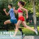 Open Toe Compression Socks 15-20 mmHg for Women and Men Knee High Toeless Circulation Compression Stockings (Small-Medium, Black)