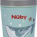 Nuby Thirsty Kids Insulated Toddler Cup with Silicone Flexstraw - 12 oz - Stainless Steel and Leak-Resistant - 18+ Months - Ocean