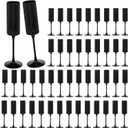 48 Pack Champagne Flutes, 6 OZ Plastic Glasses - Reusable, Elegant for Wedding Reception, Birthday, Toasting, Parties - Vintage Mimosa Stemware with Long Stem, Party Bar Supplies, Vibrant Black