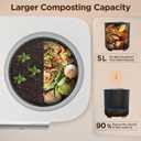 4L Electric Composter for Kitchen, Full Sized Countertop Compost Bin with Visible Lid, Auto Cleaning, Odor Control, Smart LED Display, One-Touch Indoor Food Waste Recycler for Dry Pre-Compost