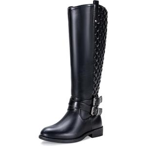 Vepose Women's 949 Knee High Boots, Tall Riding Boots Low Heel with Wide Calf (10)