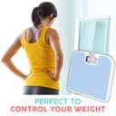 Adamson A21 Analog Scales for Body Weight - Up to 300 LB - New - Anti-Skid Rubber Surface + Large Numbers - Analog Bathroom Scale - Affordable - Durable with 20-Year Assurance - Light Blue