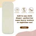 Mama Koala 6-Layer Natural Cotton Cloth Diaper Inserts, Adjustable and Reusable for Any Baby Cloth Diaper(6 Pack)