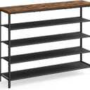 VASAGLE Shoe Rack, 5-Tier Shoe Storage Organizer for Entryway and Closet, Holds 20-24 Pairs of Shoes, 4 Fabric Shelves, Steel Frame, Industrial, Rustic Brown and Black ULBS136B01