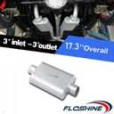 Universal Mufflers Dual Chamber 3" inlet (ID) 3" outlet (ID) overall 17" Performance Automotive Muffler Exhaust FH43040