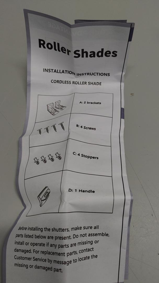 Cordless Roller Shades Installation Kit No Shades