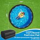 Thickened Pool Liner Pad for Above Ground Pool,Heavy Duty 18 FT Round Under Pool Mat Padding, Pool Ground Pad Mat Under Pool for Pool Bottom, Prevent Punctures, Extend Liner Life