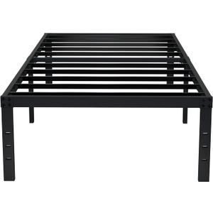 EMODA 16 Inch Heavy Duty Twin Bed Frame, Metal Platform Bed Frames No Box Spring Needed, Noise Free, Easy Assembly, Black