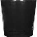 Novelty Root & Vessel Majestic Full Depth Round Cylinder Pot, Glossy Black, 14-Inch (10148)