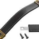 OLAYA Suitcase Luggage Pulls Leather Handles Cabinet Knobs Drawer Pulls Dresser Knobs Door Knobs 6 Pcs Grip Replacement Metal Hardware for Cabinet Dresser Trunk Case with Screws,(6, black)