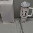 Christian Gifts for Women, Christian Tumbler 40Oz with Handle and Straw for Women, Personalized Initial B Tumbler Gifts for Women Christmas Religious Inspirational Gifts, Gifts for Christian Women