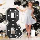 Marquee Letters Black Birthday Decorations: Large 4 Feet Tall Light Up Letters for Party Decor Big Foam Cardboard Letter &