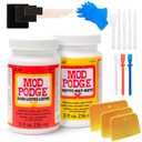 Mod Podge Bundle, 8 Ounce Gloss and Matte Medium Waterproof Sealer, Pixiss Accessory Kit with Foam Brushes, Gloves, Glue Spreaders and More 8oz