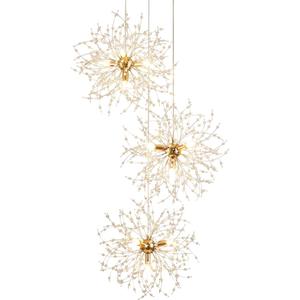 Crystal Firework Chandeliers,Modern Dandelion Starburst Ceiling Hanging Pendant Lighting Fixtures for Dining Room Bedroom Kitchen Living Room (8-Light)