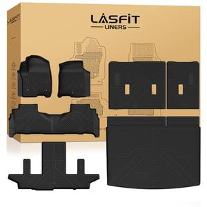 LASFIT Floor Mats & Cargo Liner with Backrest Mat 2021-2026 & Only 7 Seats (Not for 8/9 Seats) for Chevy Suburban/GMC Yukon XL (Only Yukon XL, Not Fit Yukon)/Cadillac Escalade ESV (Not Fit Escalade)