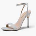 DREAM PAIRS Women’s High Stilettos Open Square Toe Ankle Strap Heels Sexy Comfort Strappy Dress Shoes Wedding Bridal Pumps Sandals (7,5)