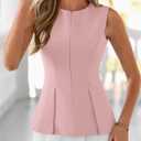 PRETTYGARDEN Women's 2026 Summer Vest Tops Business Casual Going Out Outfits Sleeveless Zip Up Dressy Tank Top Suit Waistcoat