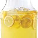 Circleware Sun Tea Jar Beverage Dispenser and Glass Lid, Party Entertainment Home & Kitchen Glassware Drink Water Pitcher for Juice, Beer, Kombucha & Cold Drinks, Huge 2.1 Gallon, Valley Farm