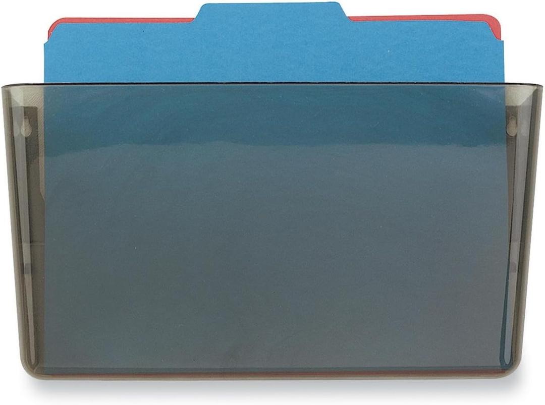 Officemate Wall File, Letter Size, Stackable Wall-Mounted Document Organizer, Plastic Pocket for Files, Mail & Folders, Gray (21431)