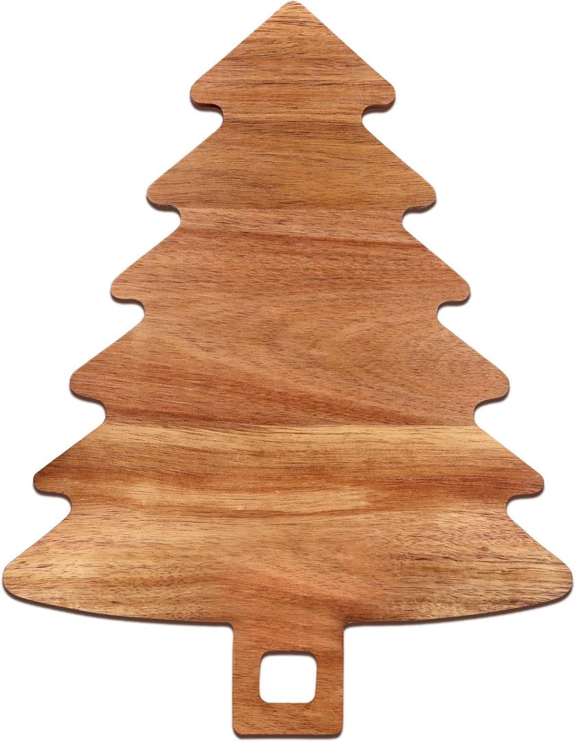 Unique Christmas Tree Charcuterie Boards Gifts Decor Acacia Wood Cutting Boards Christmas Tree Vegetable Platters Wooden Xmas Cheese Board Presents Festive Veggie Trays Xmas Fruit Appetizer Platter