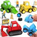 Coogam Snap Together Vehicle Toys for Toddlers, Wooden Montessori Take Apart Construction Engineering Car - Assembly Building Game, STEM Fine Motor Educational Toy Gift for Kids Ages 3-8