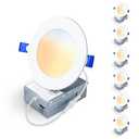 Veriligt 6 Pack 4 Inch 5CCT LED Recessed Light, Silm Canless Recessed Lighting, Dimmable, Damp Rated, 2700K-5000K Selectable, Wafer Ceiling Downlight with Junction Box, 750LM, 9W 120V, ETL&FCC