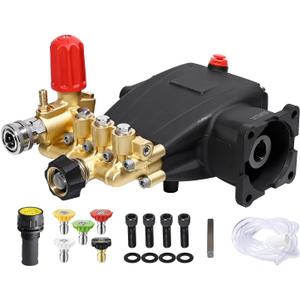 YAMATIC Horizontal Triplex Pressure Washer Pump 3/4" Shaft 2800-3700 PSI @ 2.5 GPM 5-8 HP Replacement Pump Compatible with Honda GC190 GX200 Simpson 90036 40224 40225 40226 Santoprene 41182