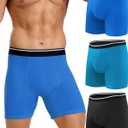 Incontinence Underwear for Men 150ML Absorbent Washable Reusable Leak Proof Cotton Protective Boxer Briefs 3 Pack (Multicolor01, Large)