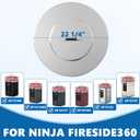 SafBbcue Fire Pit Lid for Ninja Fireside360 Outdoor Heater, Hard Metal Cover for Ninja Fireside360 Fire Pit Lid Replacement, Stainless Steel Top Cover for Fireside 360 Firepit Accessories, with Handle